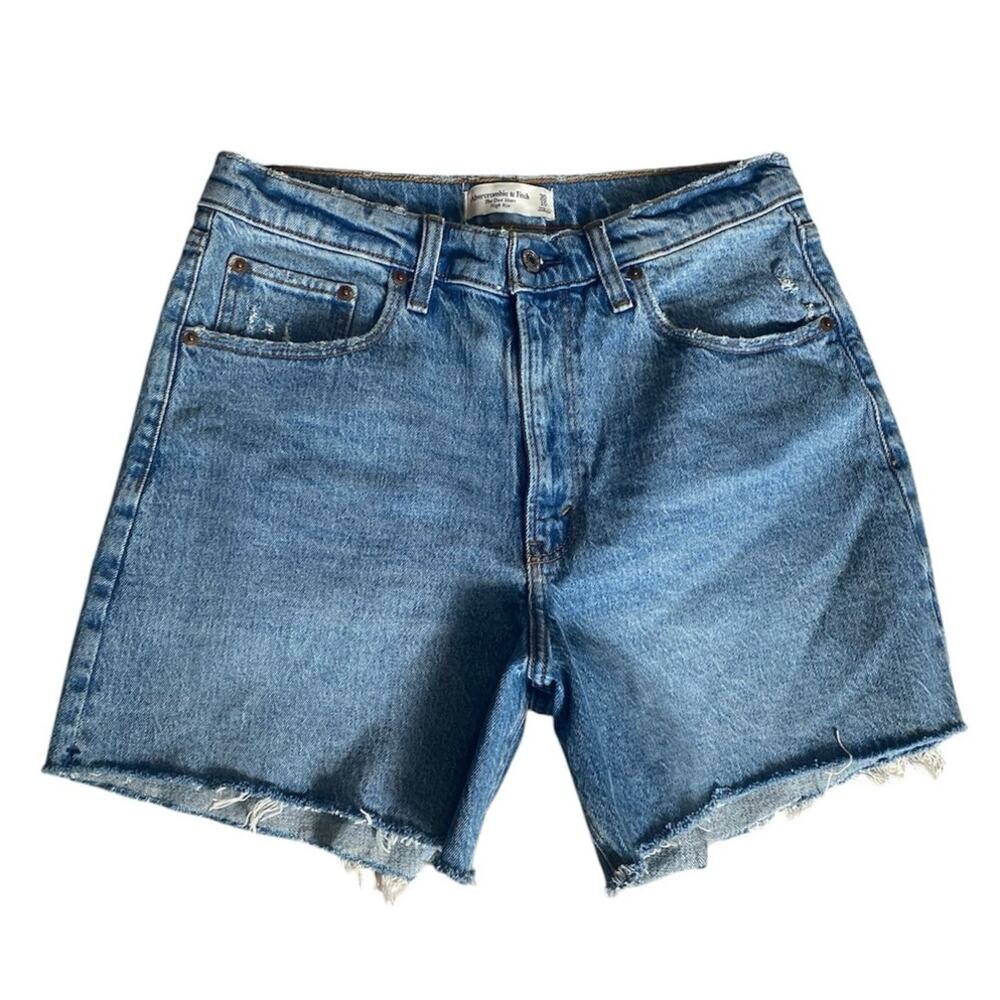 Abercrombie & Fitch Medium Blue Denim Cutoff Shorts